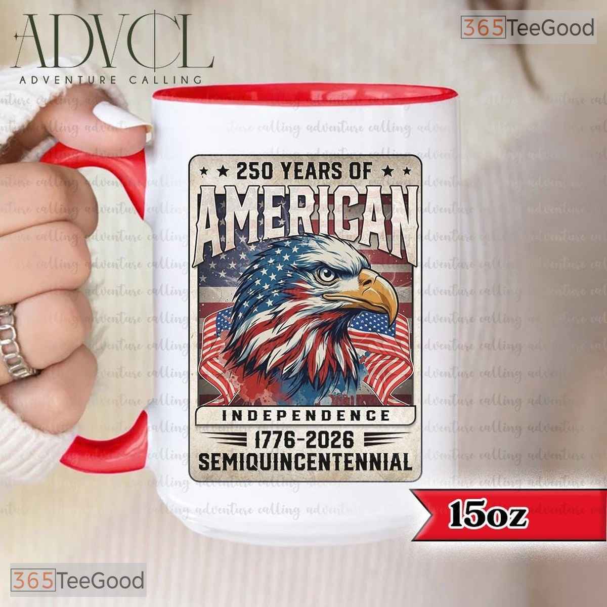 Vintage Patriotic Eagle Mug - 250 Years of American Independence 1776-2026 Ceramic Mug