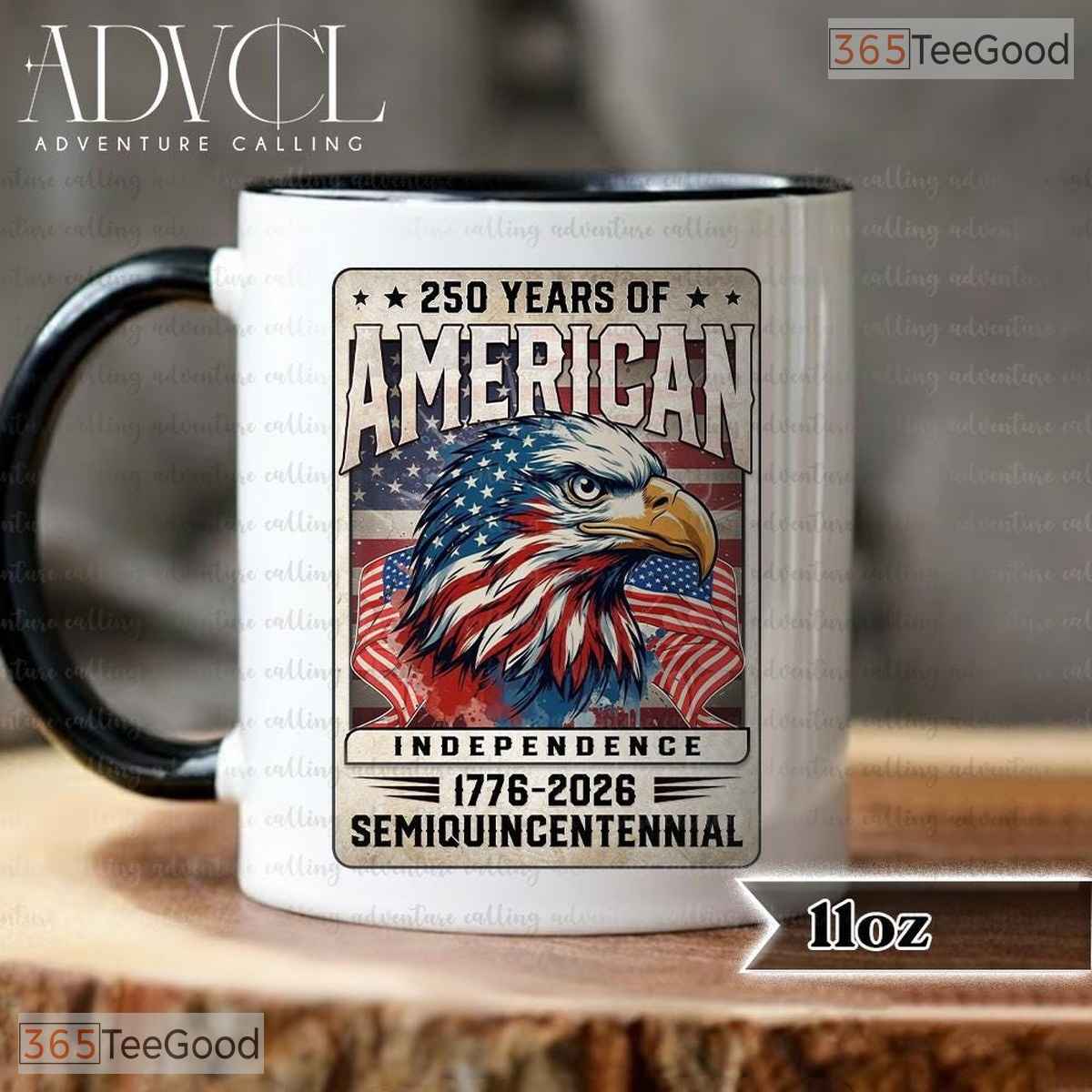 Vintage Patriotic Eagle Mug - 250 Years of American Independence 1776-2026 Ceramic Mug