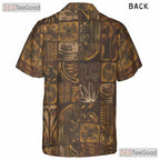 Vintage Polynesian Island Tribal Print Hawaiian Tee Unisex Summer Beach Outfit