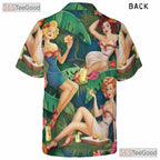 Vintage Retro Pin Up Girls Tiki Aloha Beachwear Hawaiian Shirt Unisex Outfit