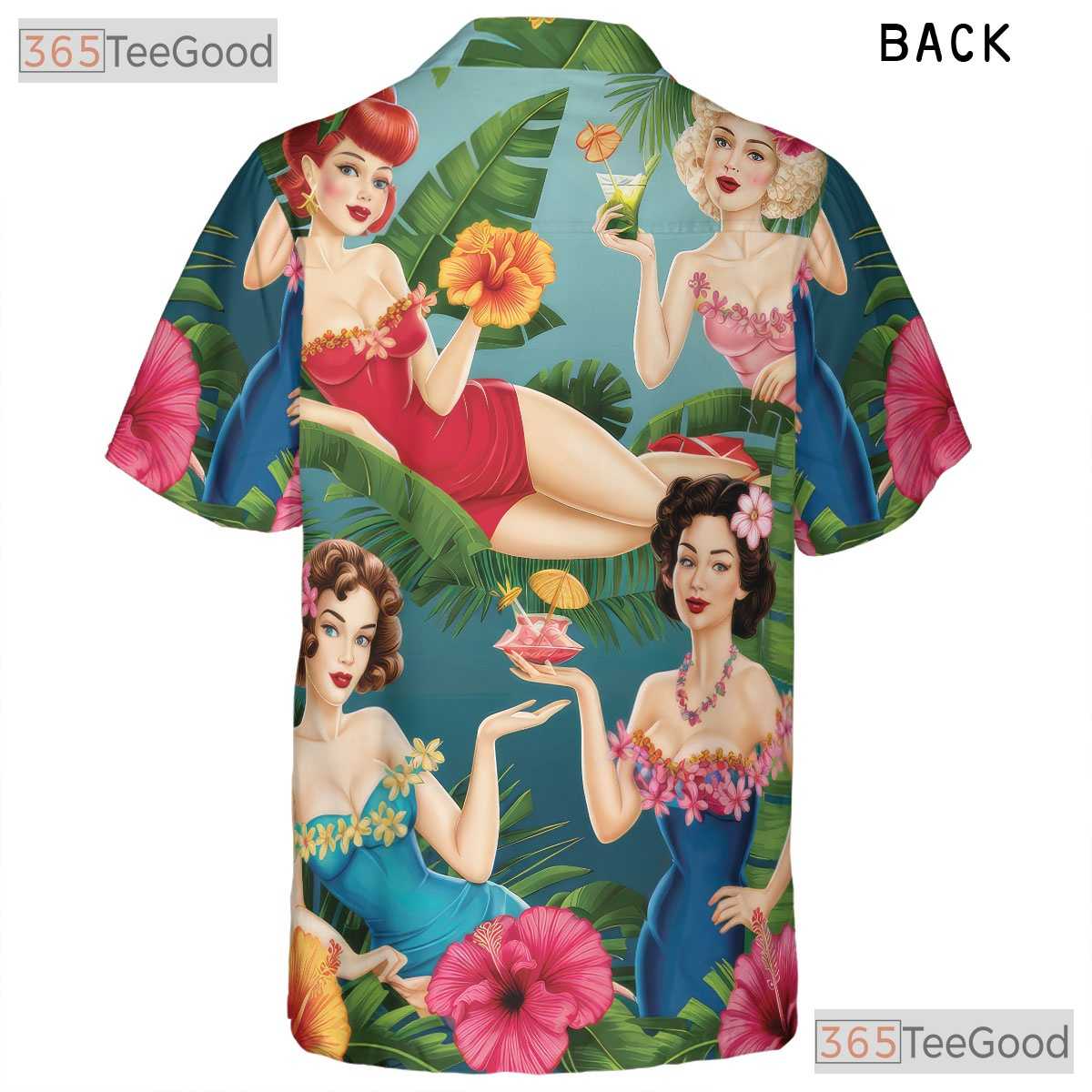 Vintage Retro Pin Up Girls Tiki Vibe Aloha Hawaiian Shirt Unisex Summer Outfit