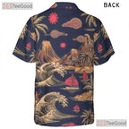 Vintage Retro Surfing Palm Trees Ocean Waves Hawaiian Shirt Unisex Summer Tee