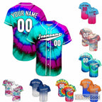Vintage Tie-Dye Custom Baseball Jersey Button Down Personalized Unisex Sports Shirt
