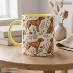 Floral Vizsla Dog Mom Gift Botanical Pet Illustration Colorful Ceramic Accent Coffee Mug