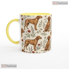 Floral Vizsla Dog Mom Gift Botanical Pet Illustration Colorful Ceramic Accent Coffee Mug