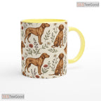 Floral Vizsla Dog Mom Gift Botanical Pet Illustration Colorful Ceramic Accent Coffee Mug