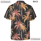 Watercolor Black Palm Tree Hawaiian Shirt- Unisex Tropical Beach Luau Apparel