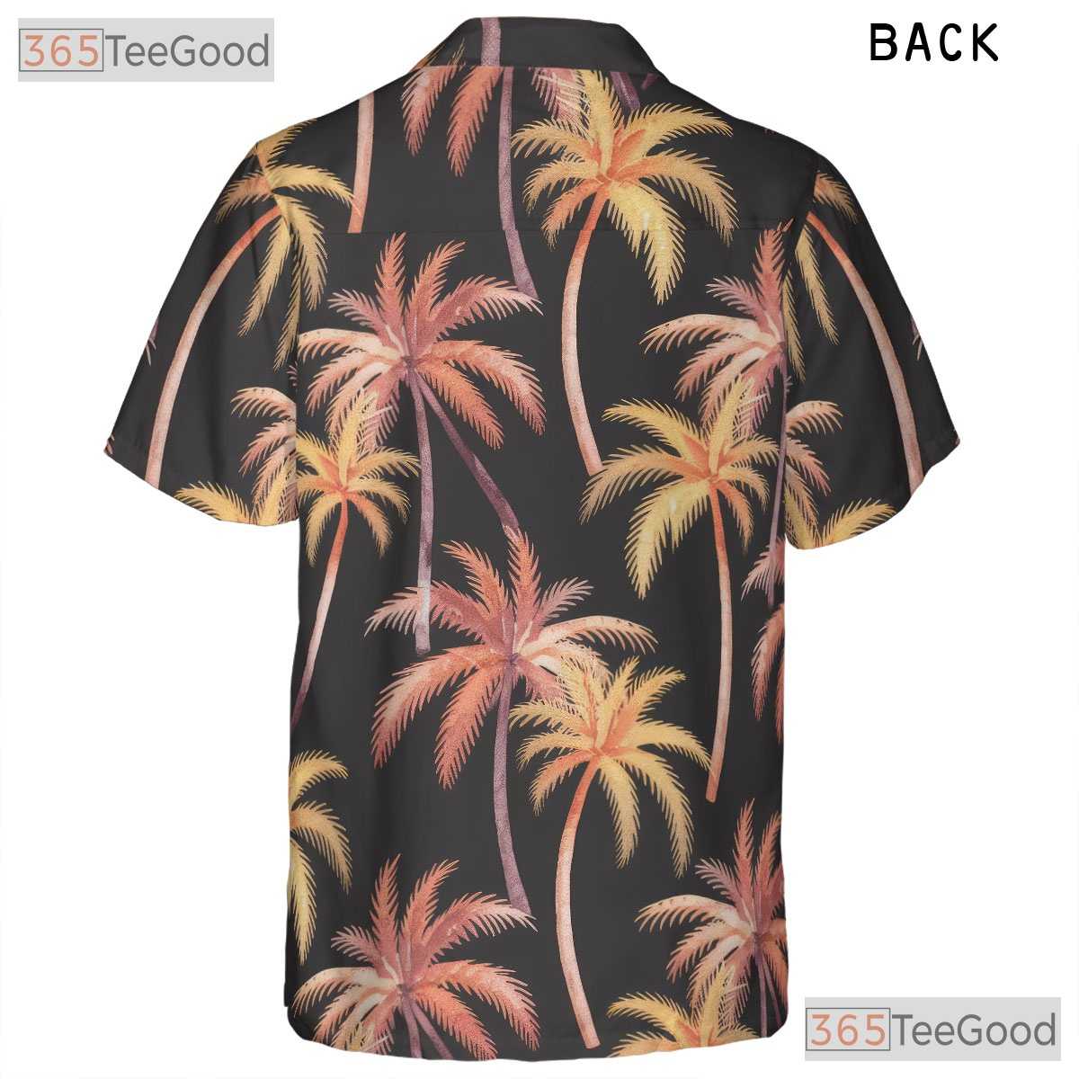 Watercolor Black Palm Tree Hawaiian Shirt- Unisex Tropical Beach Luau Apparel