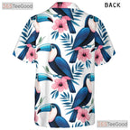 Watercolor Toucan Floral Hawaiian Shirt- Unisex Tropical Summer Aloha Style