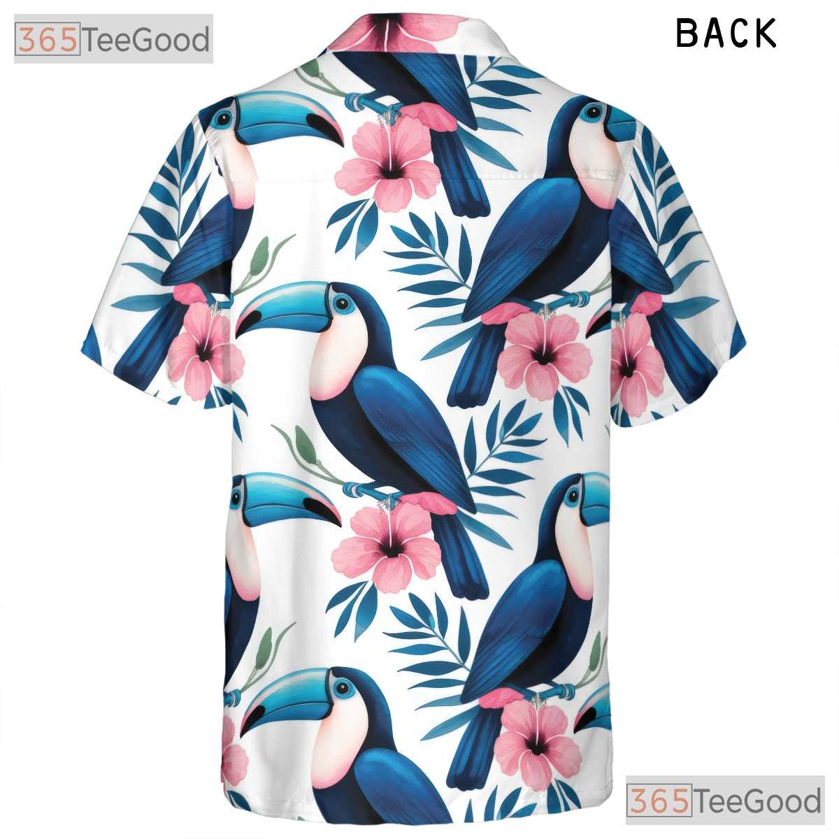 Watercolor Toucan Floral Hawaiian Shirt- Unisex Tropical Summer Aloha Style