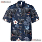 Western Farm Floral Aloha Black Angus Cow Hawaiian Tee Unisex Men Women Outfit