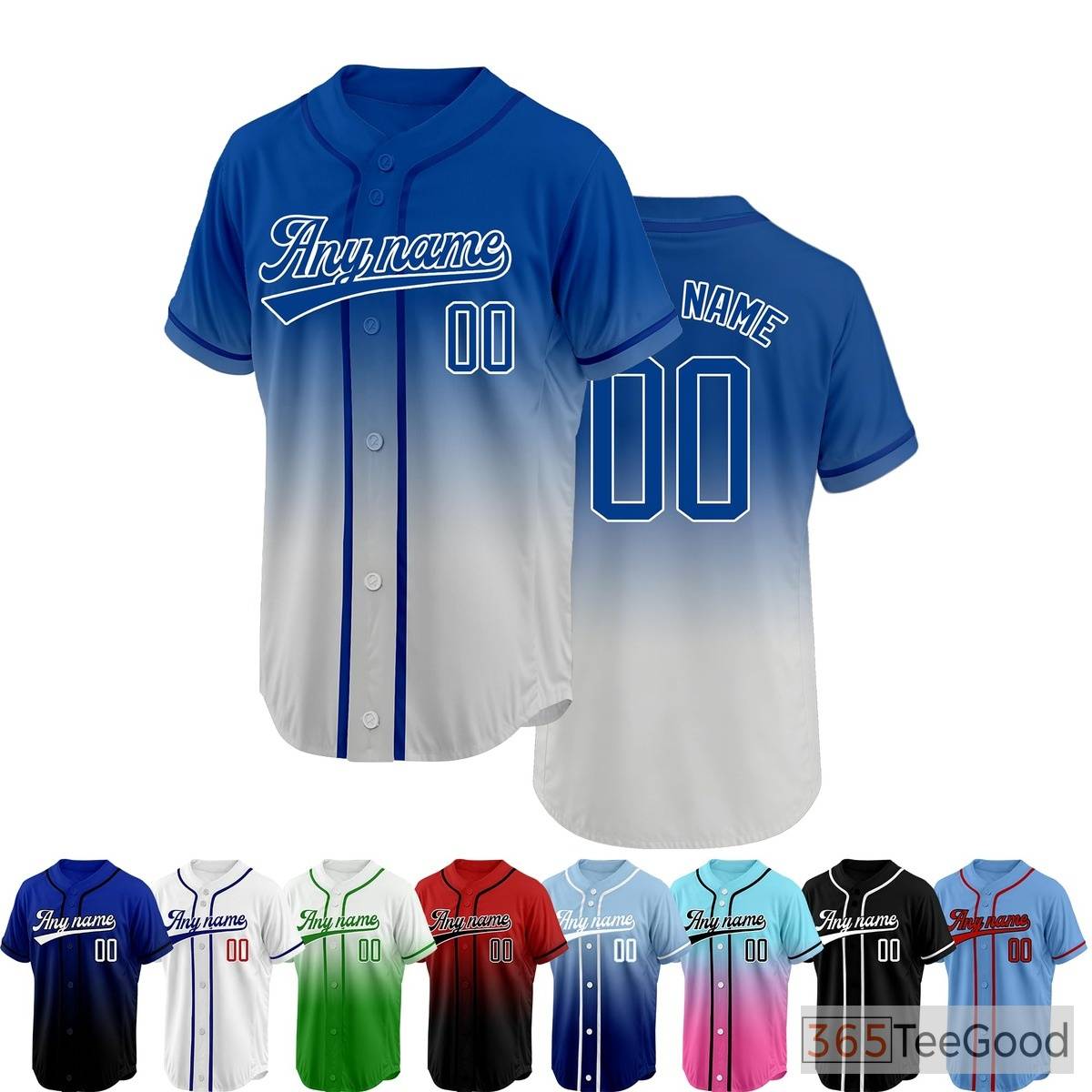White and Blue Baseball Jersey Tee for Men & Women - Effortless style for everyday wear