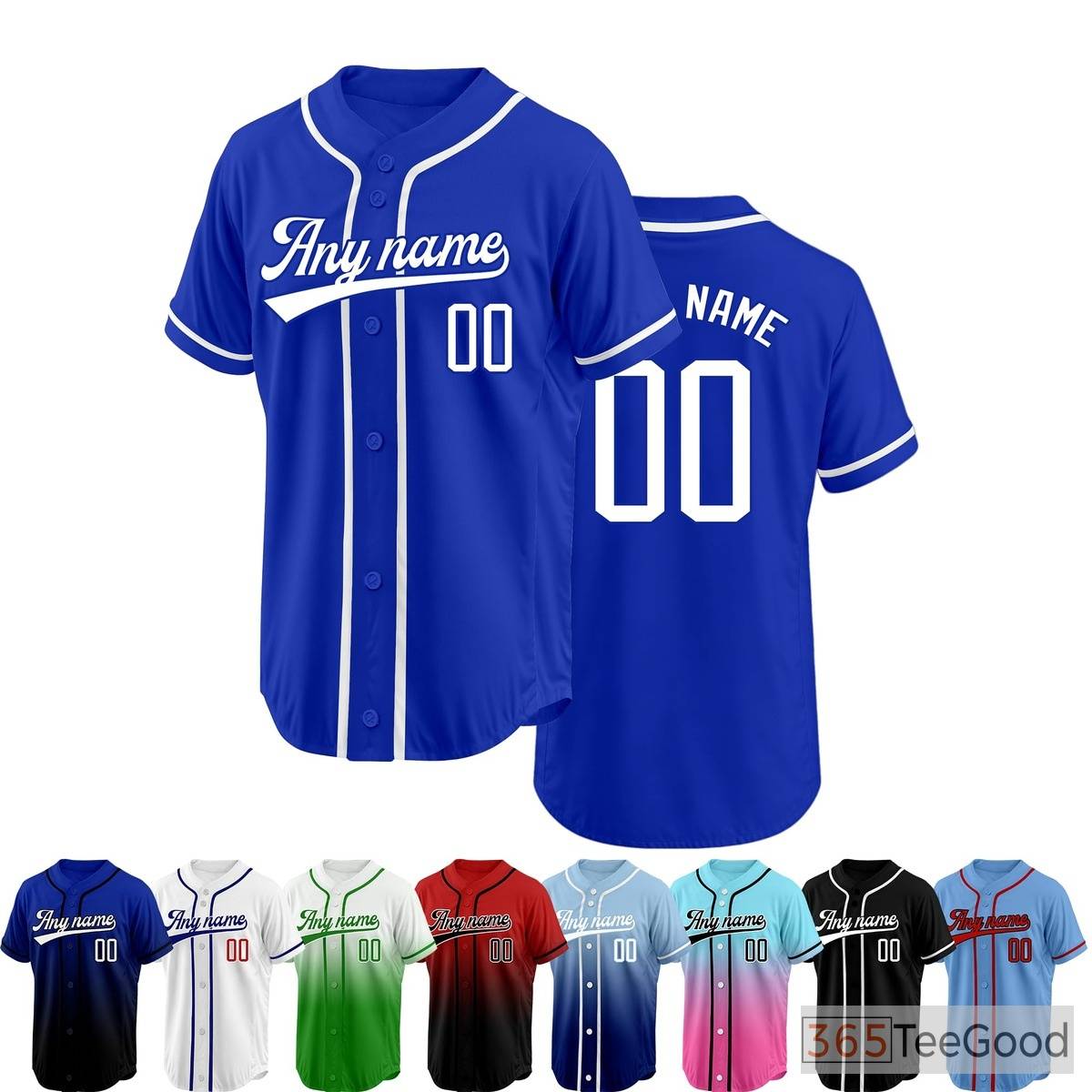 White and Blue Baseball Jersey Tee for Men & Women - A clean look for casual comfort