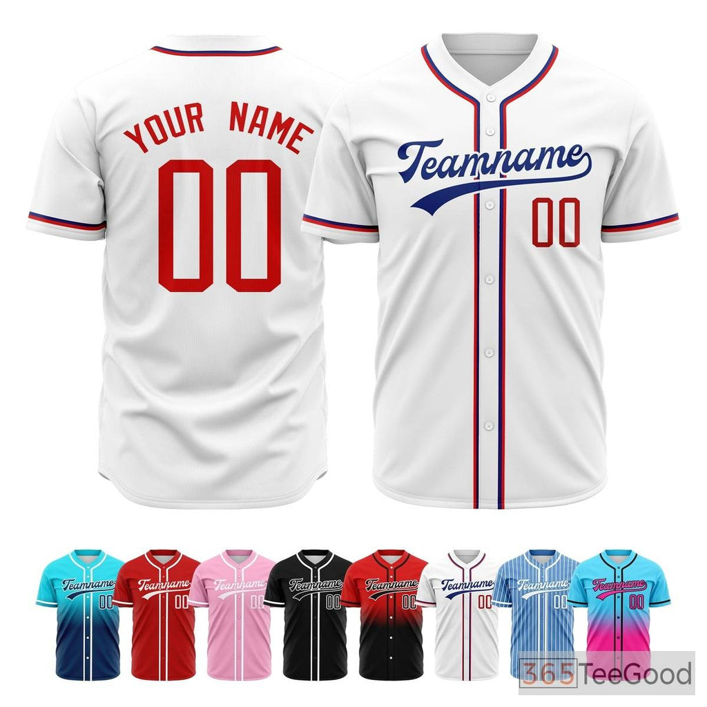 White and Blue Baseball Jersey Tee for Men & Women - A versatile choice for daily comfort