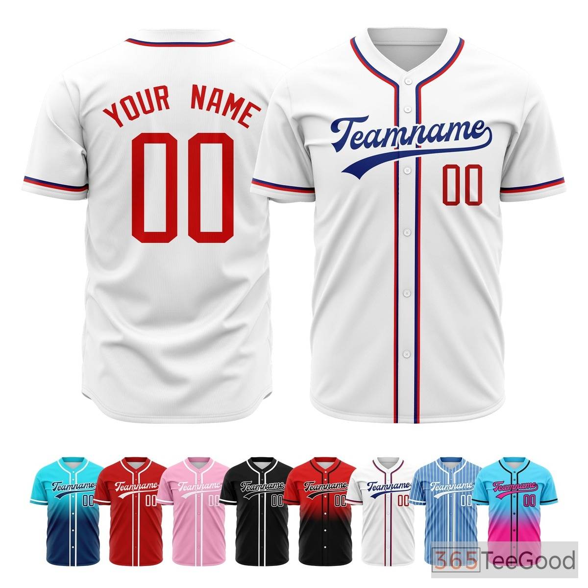 White and Blue Baseball Jersey Tee for Men & Women - A versatile choice for daily comfort
