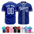White and Blue Baseball Jersey Tee for Men & Women - A casual staple for daily comfort