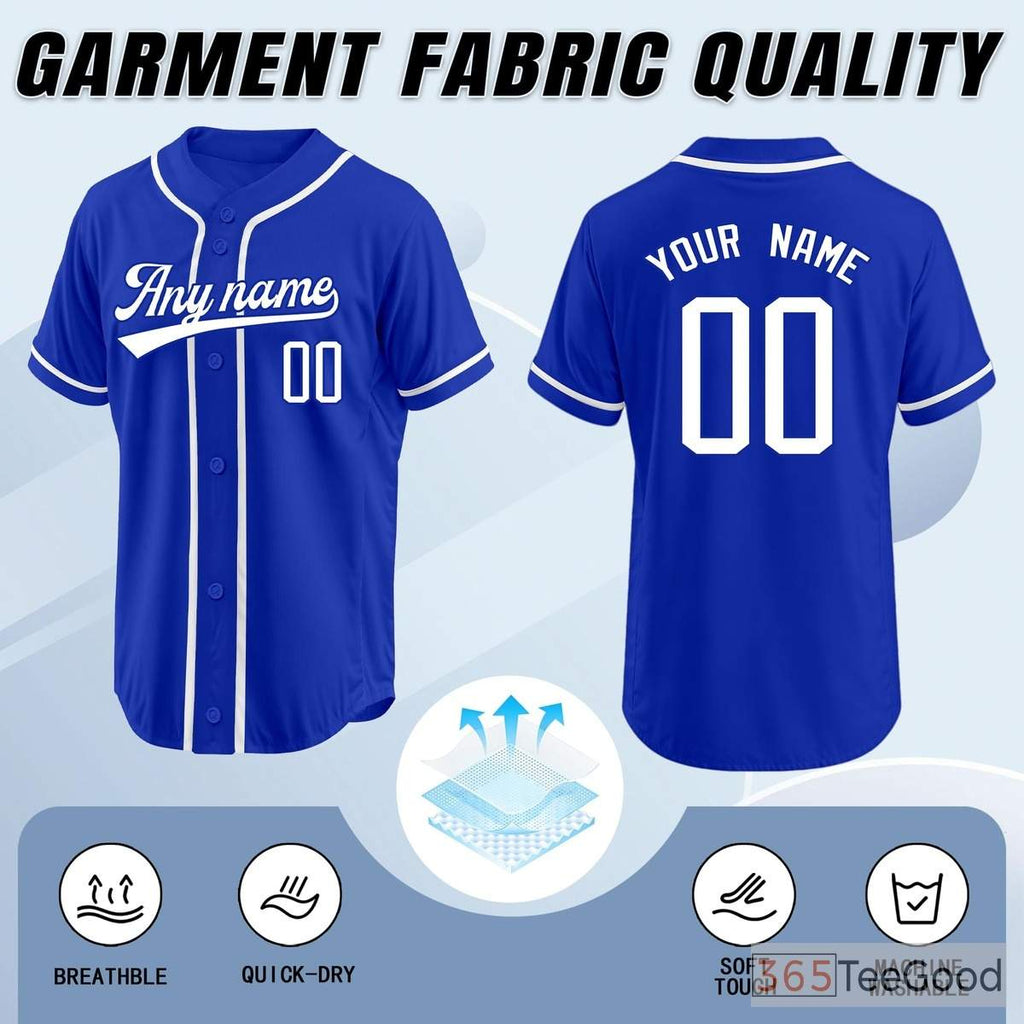 White and Blue Baseball Jersey Tee for Men & Women - A clean look for casual comfort