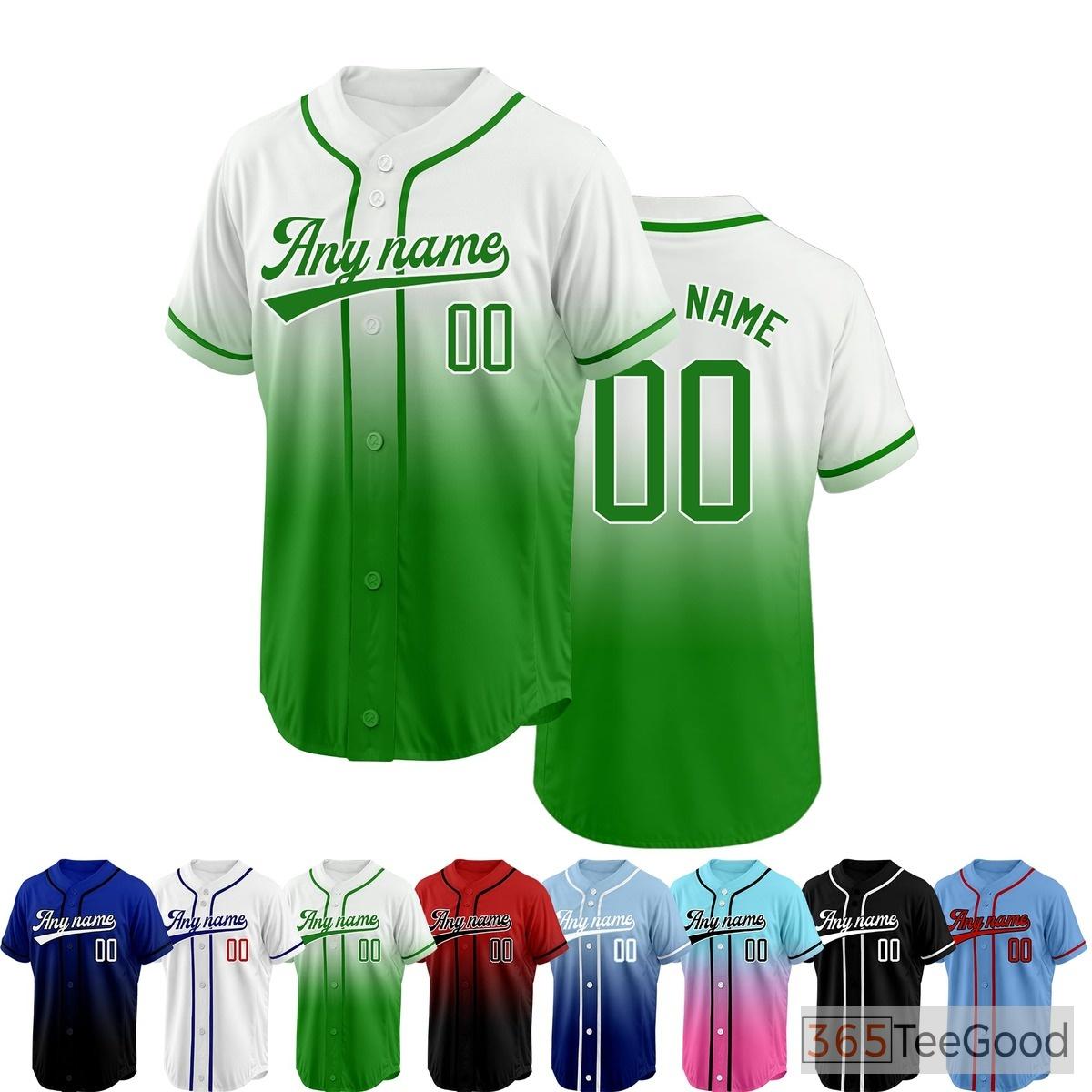 White and Green Baseball Jersey Tee for Men & Women - A classic blend for casual style