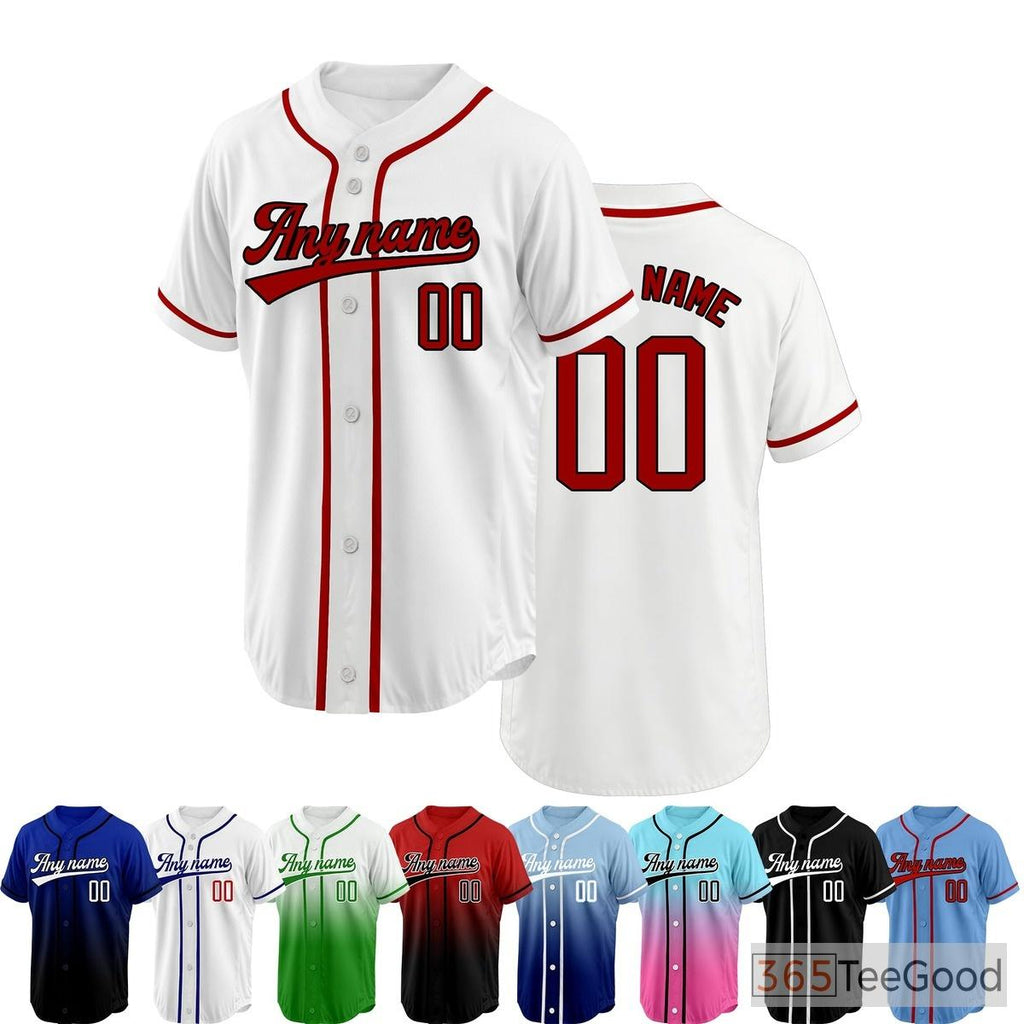 White and Red Baseball Jersey Tee for Men & Women - Perfect for a sporty casual look
