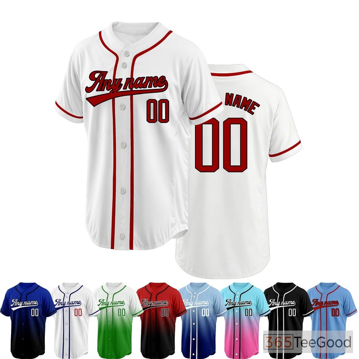 White and Red Baseball Jersey Tee for Men & Women - Perfect for a sporty casual look