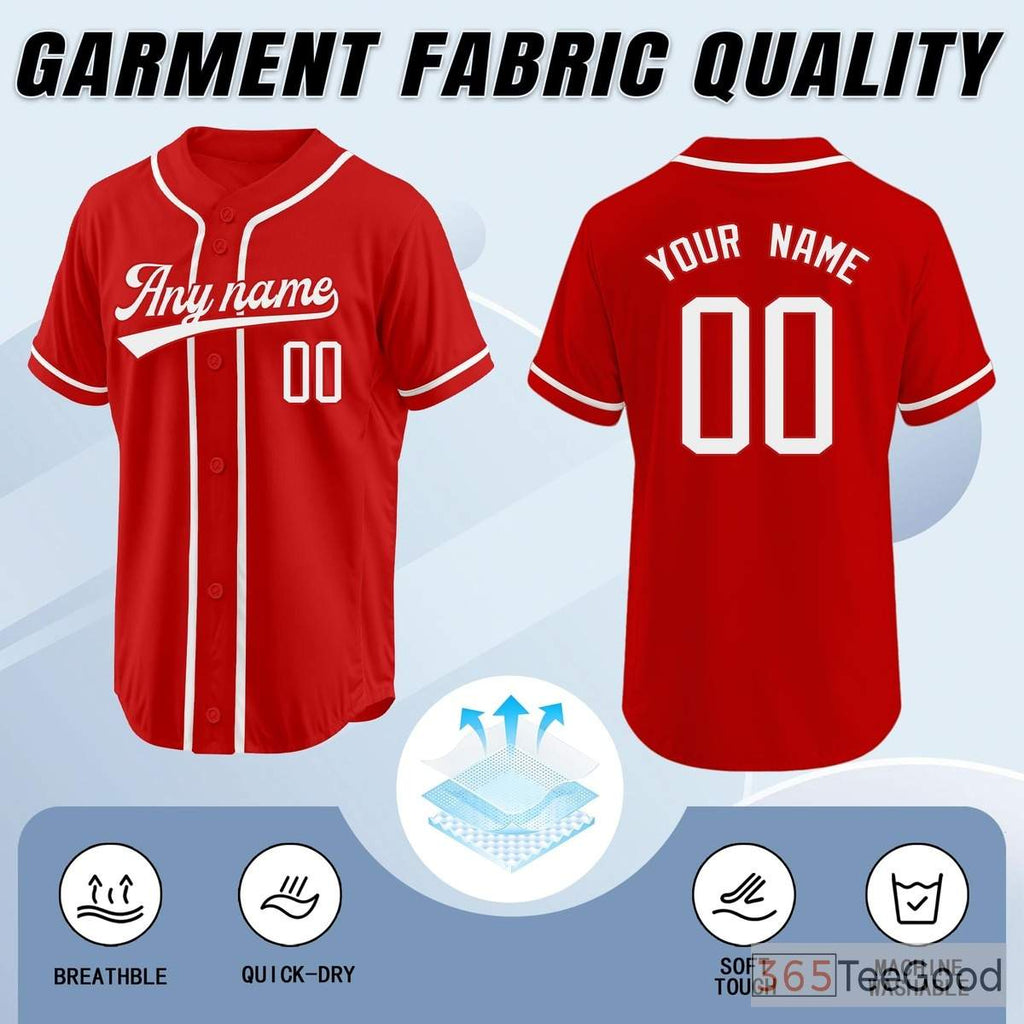 White and Red Baseball Jersey Tee for Men & Women - A comfortable blend for daily wear