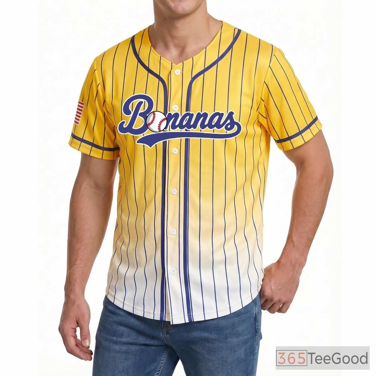 White and Yellow Baseball Jersey Tee for Men & Women - Bright and fresh for daily comfort
