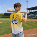White and Yellow Baseball Jersey Tee for Men & Women - Bright and fresh for daily comfort