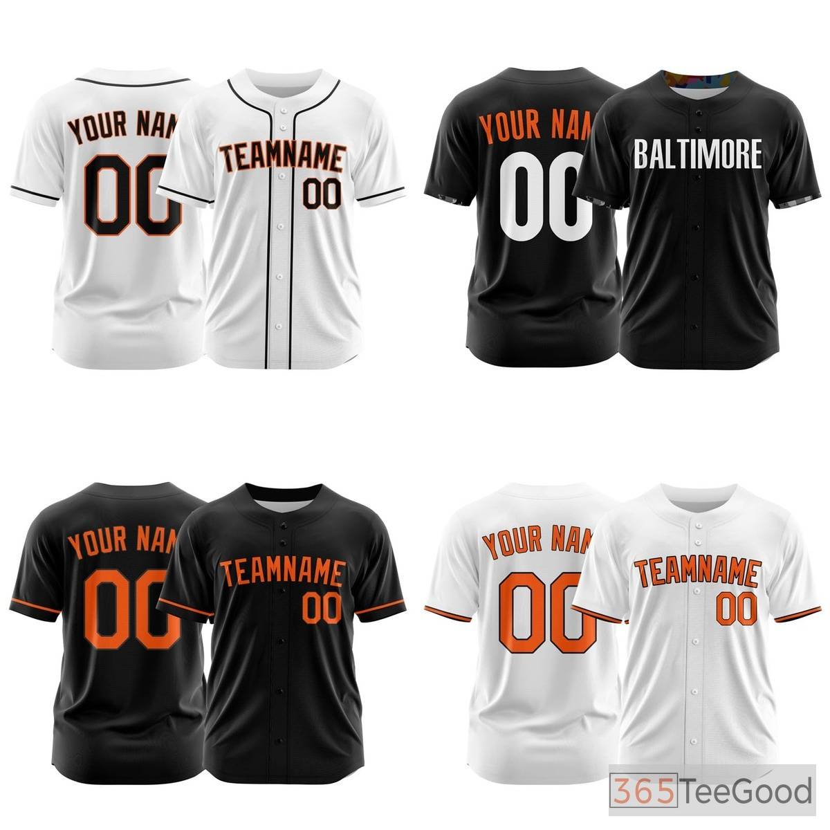White Baseball Jersey Tee Custom Team Name & Number, Printed or Stitched for Men Women