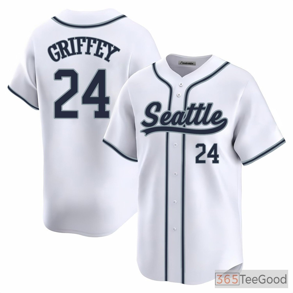 White Baseball Jersey Tee for Men & Women, Your Name, Number, and Logo Design