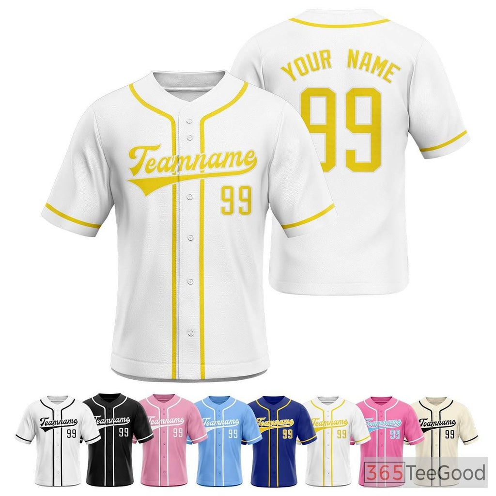 White Baseball Jersey Tee for Men & Women - The Ultimate Base for Custom Designs