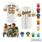 White Baseball Jersey Tee for Men & Women - Design Your Stitched Name & Number