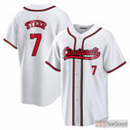 White Baseball Jersey Tee for Men & Women - Stitched Custom Player & Team Look