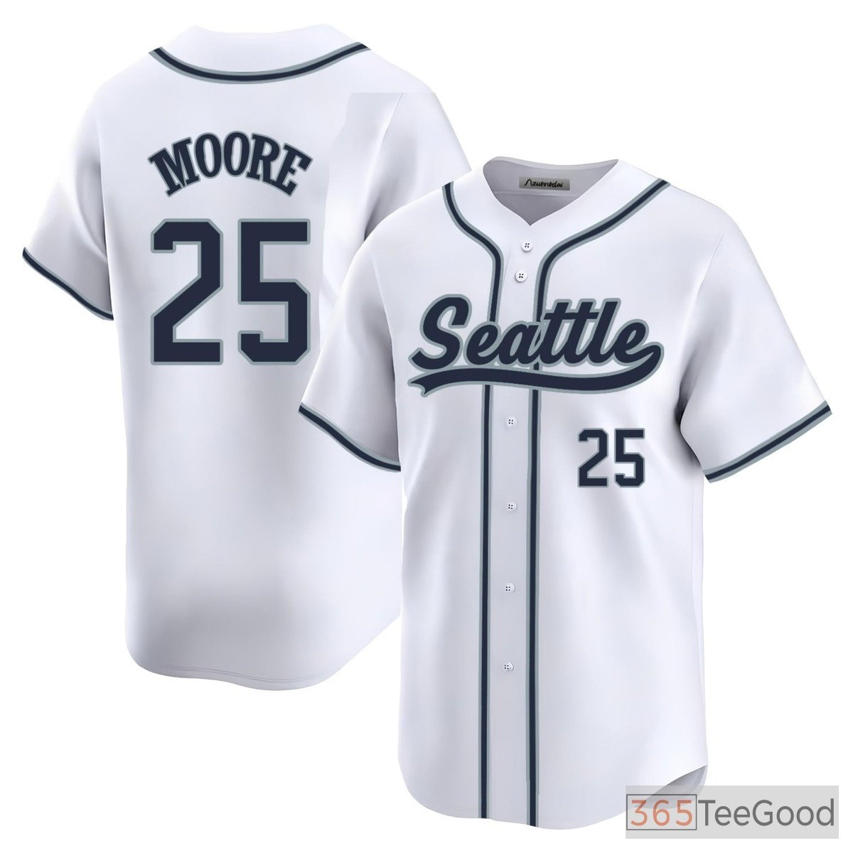 White Baseball Jersey Tee for Men & Women - Stitched Custom Player & Team Identity