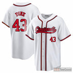White Baseball Jersey Tee for Men & Women - Stitched Player & Team Apparel Customization