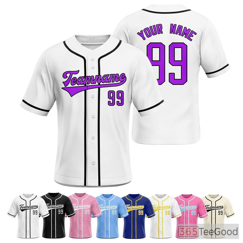White Baseball Jersey Tee for Men & Women - Design Your Unique Team & Fan Look