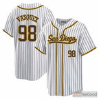 White Baseball Jersey Tee for Men & Women - Stitched Player & Team Customization