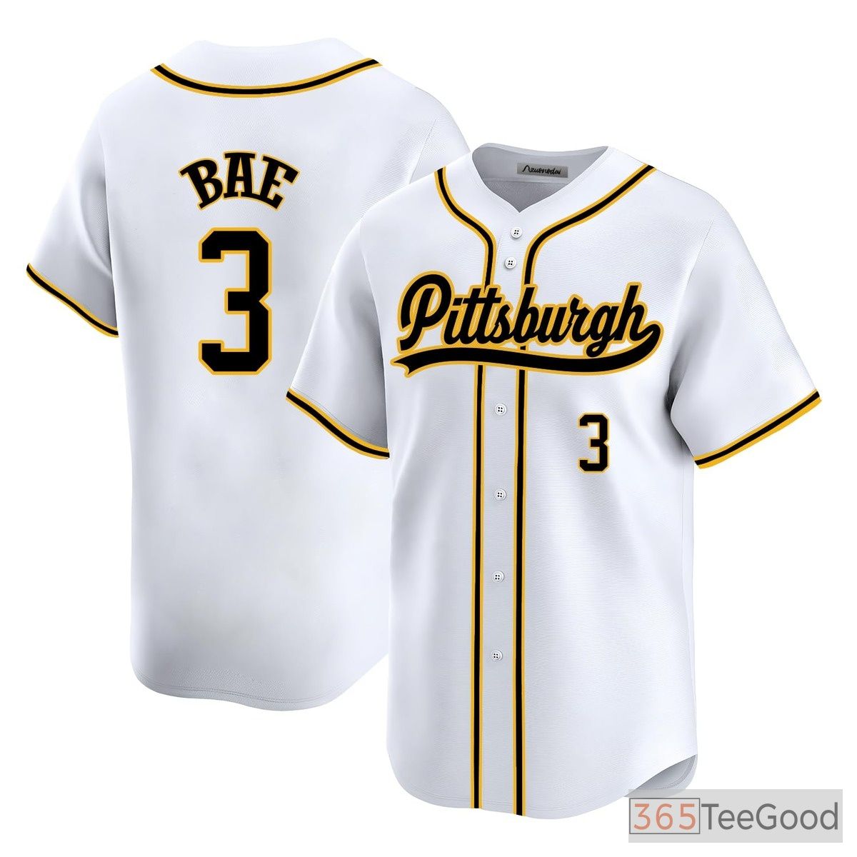 White Baseball Jersey Tee for Men & Women - Stitched Personalization for Your Team