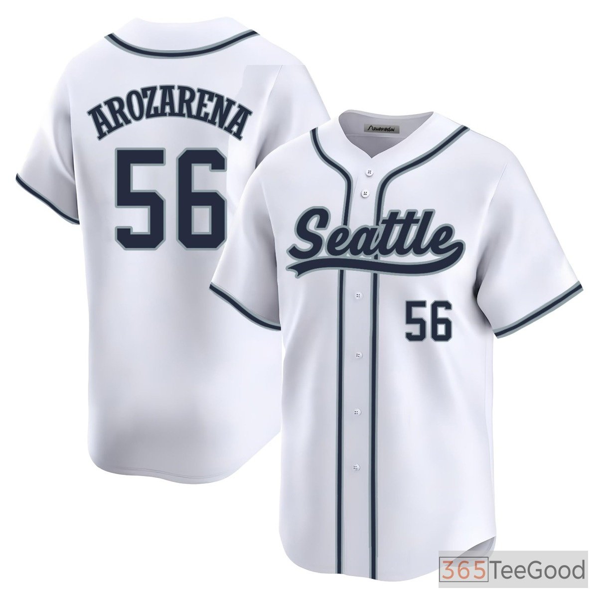 White Baseball Jersey Tee for Men & Women - Customizable Embroidered Player Details