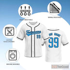White Baseball Jersey Tee for Men & Women - A Clean Slate for Personalized Apparel