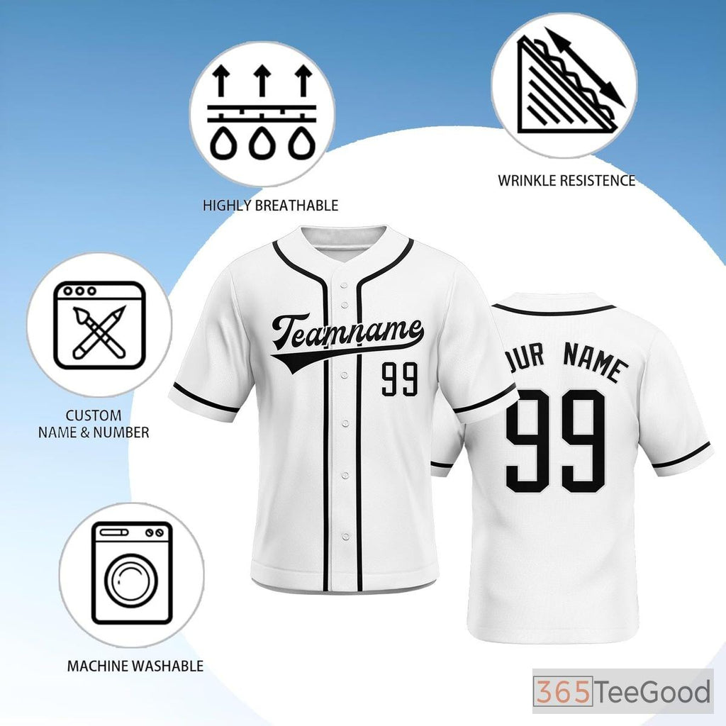 White Baseball Jersey Tee for Men & Women – Your Base for Personalized Apparel