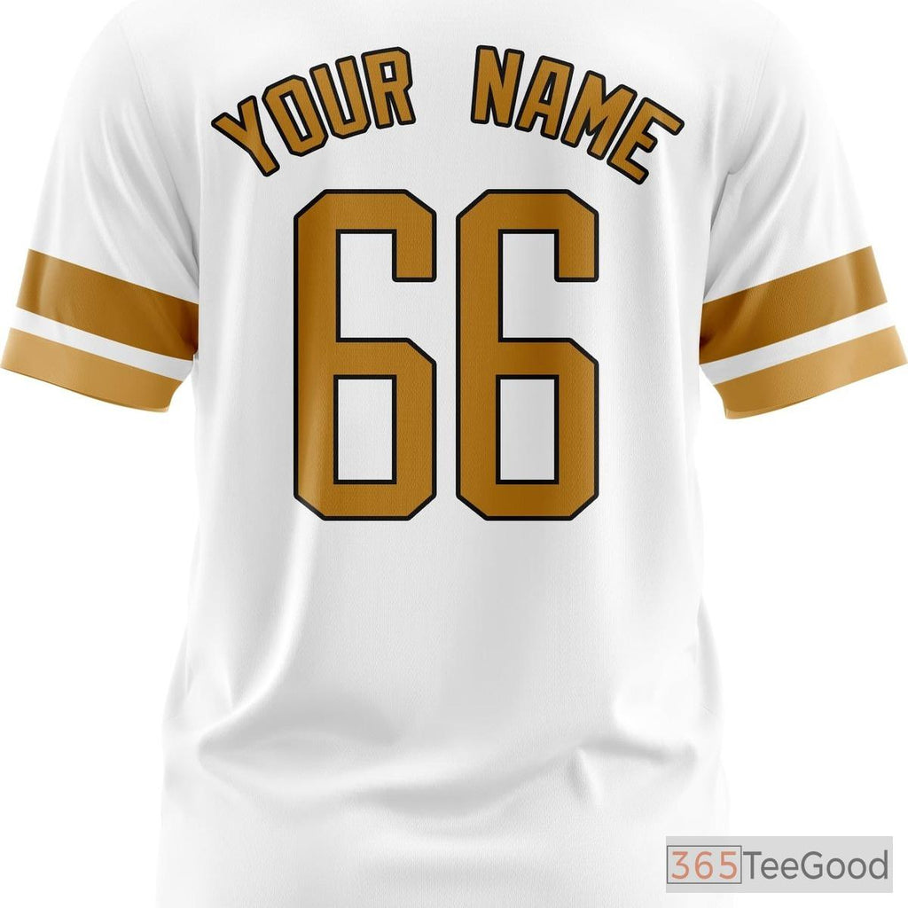 White Baseball Jersey Tee for Men & Women - Design Your Stitched Name & Number