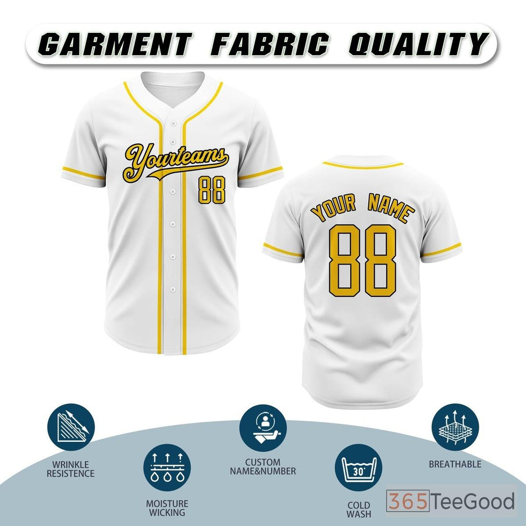 White Baseball Jersey Tee for Men & Women - Crisp for custom designs