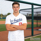 White Baseball Jersey Tee for a relaxed fit and versatile casual style