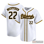 White Baseball Jersey Tee with Your Personalized Name, Number, and Team Logo Options