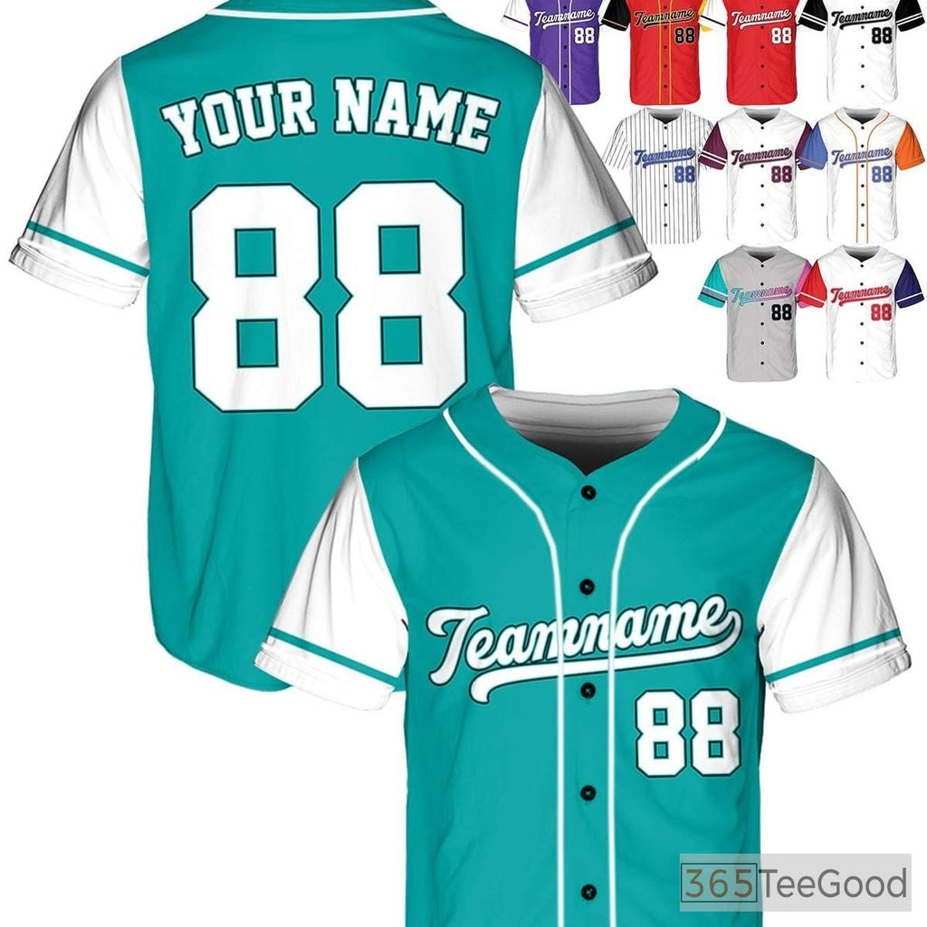 White Baseball Jersey Tee with Personalized Name, Number, and Logo Details