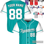 White Baseball Jersey Tee with Personalized Name, Number, and Logo Details