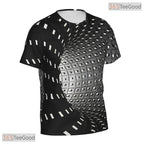 Optical Illusion White Black Tunnel 3D Printed Short Sleeve Unisex Tee Shirt Top