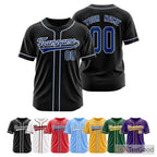 White, Black & Blue Baseball Jersey Tee for Men & Women - Personalized Team & Fan Wear