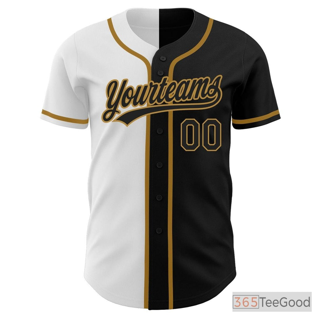 White, Black & Gold Baseball Jersey Tee for Men & Women - A Foundation for Your Custom Look