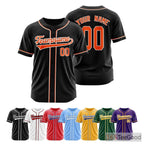White, Black & Orange Baseball Jersey Tee for Men & Women - Custom Team & Fan Style